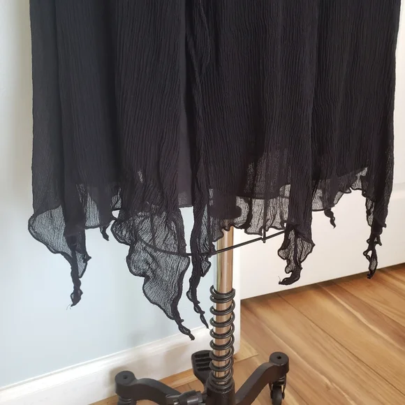 Express Black Silk Hankerchief Hem Skirt, S - Picture 2 of 11